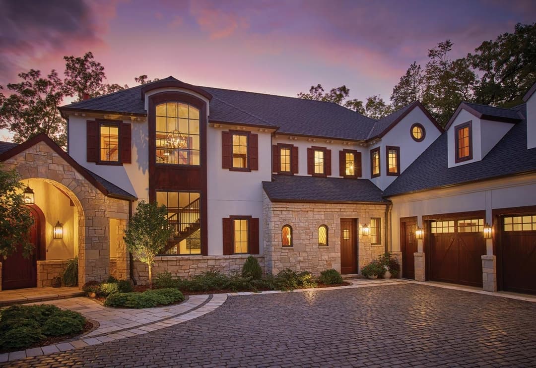 on the right large custom double hung windows with divider lites