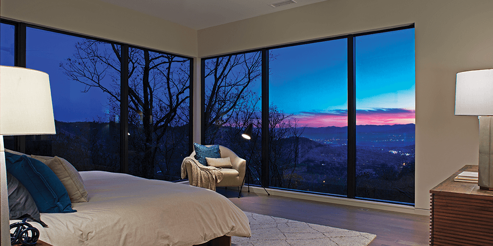 Floor to Ceiling Windows with a Sunset - AB704